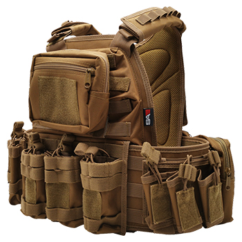 SWISS Arms Heavy Plate Carrier Set - Coyote Brown
