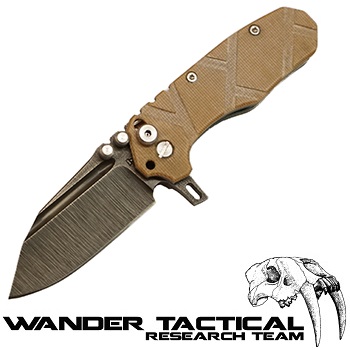 Wander Tactical ® Mistral Folding Knife (Brown Handle) - Raw